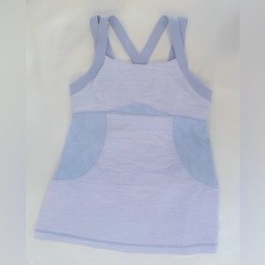 Womens Lululemon Chaturanga Tank Heathered Fossil Gray Athletic Top Size 4